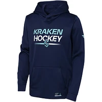 Youth Fanatics Deep Sea Blue Seattle Kraken Authentic Pro Pullover Hoodie