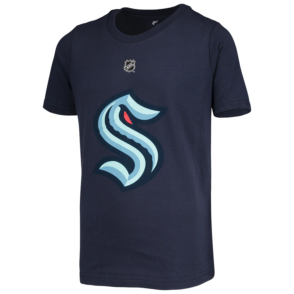 T-shirt avec nom et numéro de joueur Jaden Schwartz Navy Seattle Kraken pour jeunes