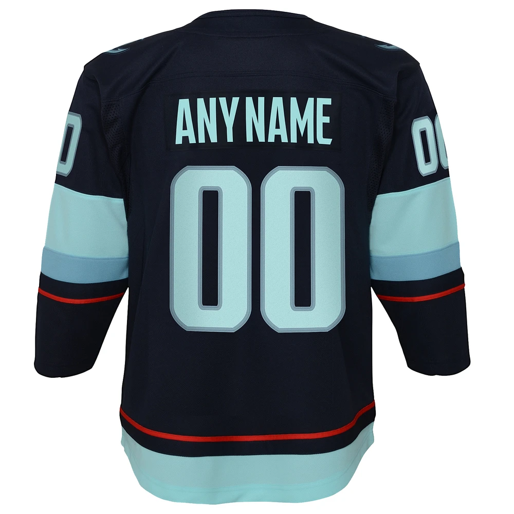 Youth Navy Seattle Kraken Home Premier Custom Jersey