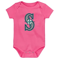 Ensemble de 3 bodys Home Run fanatiques pour filles Seattle Mariners