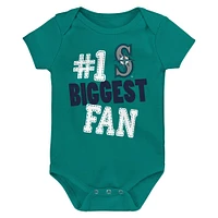 Infant Fanatics Seattle Mariners Fan Pennant 3-Pack Bodysuit Set