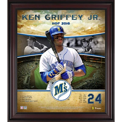 Profil de carrière encadré de Ken Griffey Jr. Seattle Mariners 15" x 17" Hall of Fame