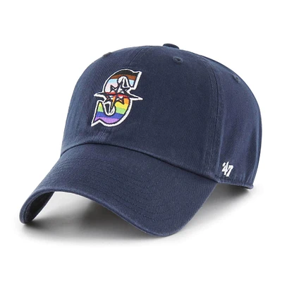 Men's '47  Navy Seattle Mariners Team Pride Clean Up Adjustable Hat