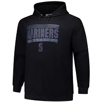 Sweat à capuche noir en molleton Stack Mariners de Seattle pour hommes