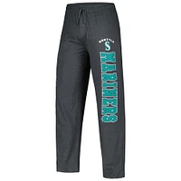 Men's Concepts Sport Charcoal/Navy Seattle Mariners Meter T-Shirt & Pants Sleep Set