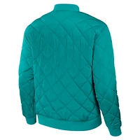 Men's Darius Rucker Collection by Fanatics Black/Aqua Seattle Mariners Reversible Full-Zip Bomber Jacket