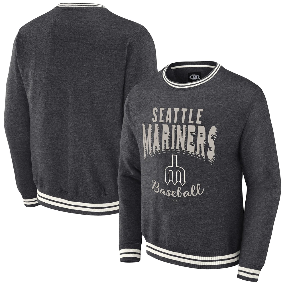 Men's Darius Rucker Collection by Fanatics Heather Charcoal Seattle Mariners Vintage Pullover Sweatshirt