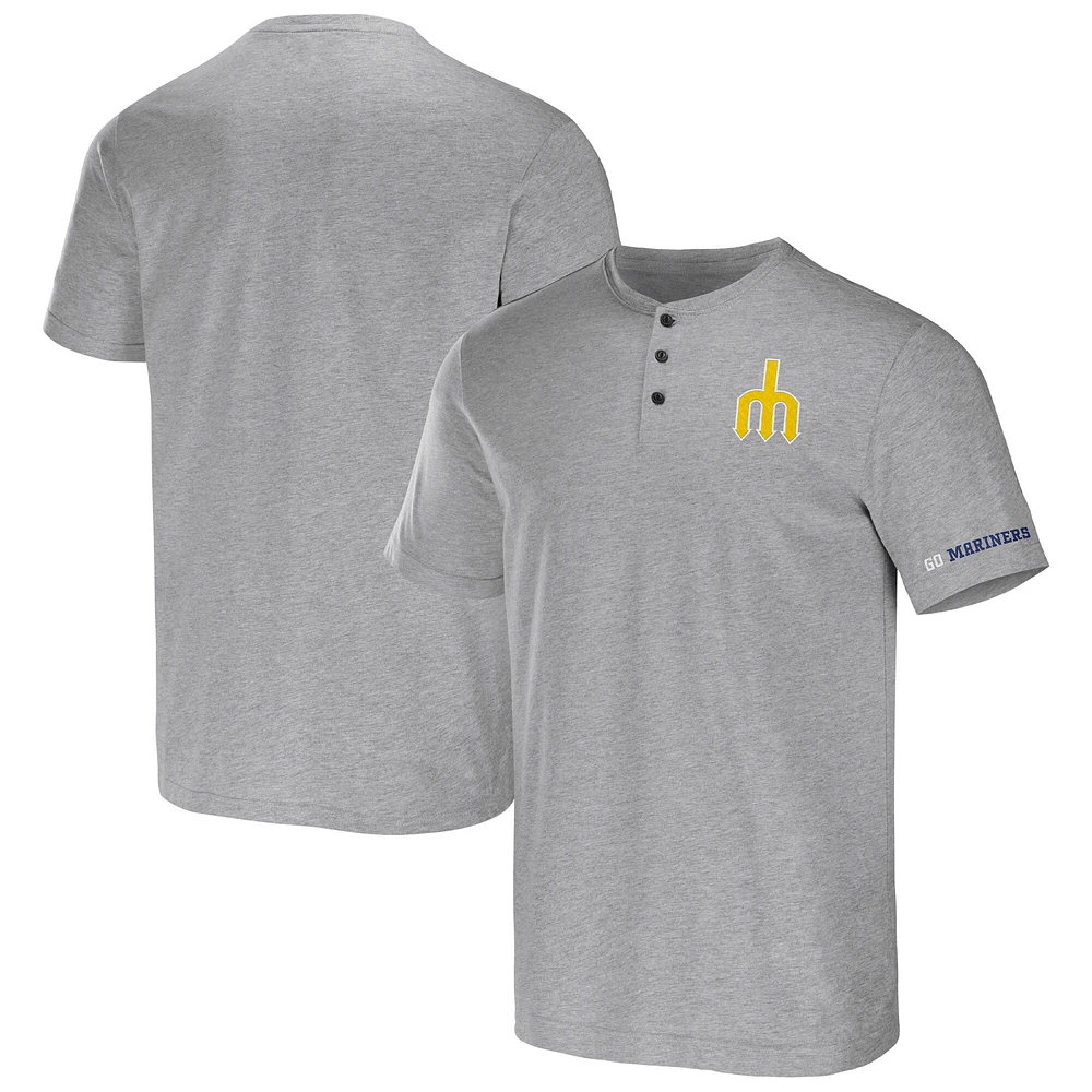 Men's Darius Rucker Collection by Fanatics Heather Gray Seattle Mariners Henley T-Shirt