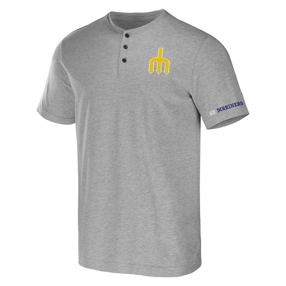 Men's Darius Rucker Collection by Fanatics Heather Gray Seattle Mariners Henley T-Shirt