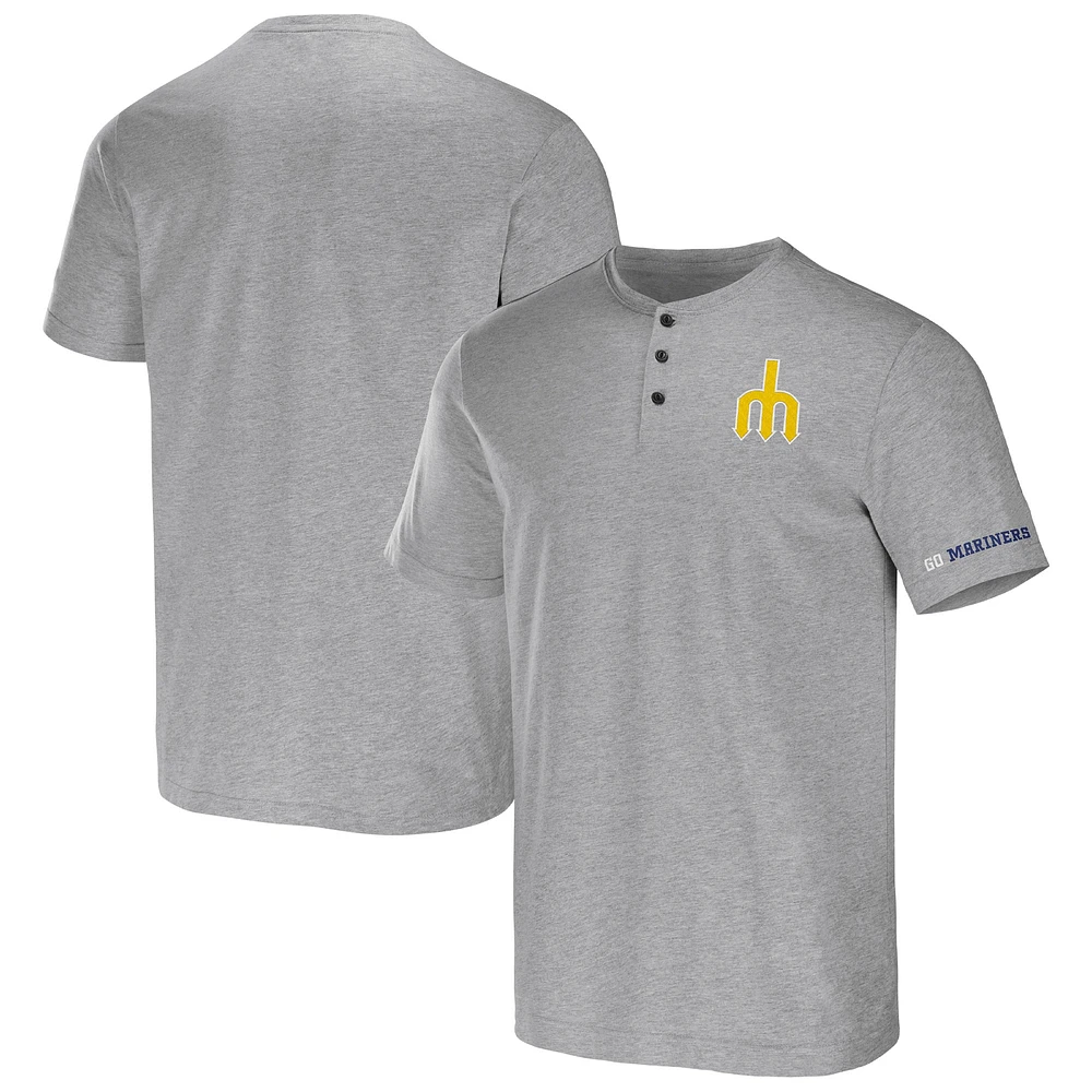 Men's Darius Rucker Collection by Fanatics Heather Gray Seattle Mariners Henley T-Shirt