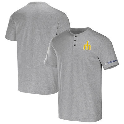 Men's Darius Rucker Collection by Fanatics Heather Gray Seattle Mariners Henley T-Shirt