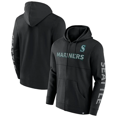 Sweat à capuche noir entièrement zippé Fanatics pour hommes Seattle Mariners Ace