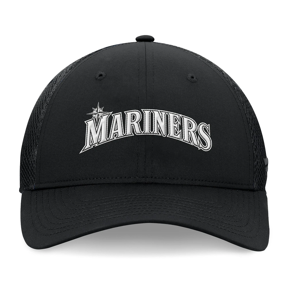 Men's Fanatics Black Seattle Mariners Spacer Mesh Flex Hat