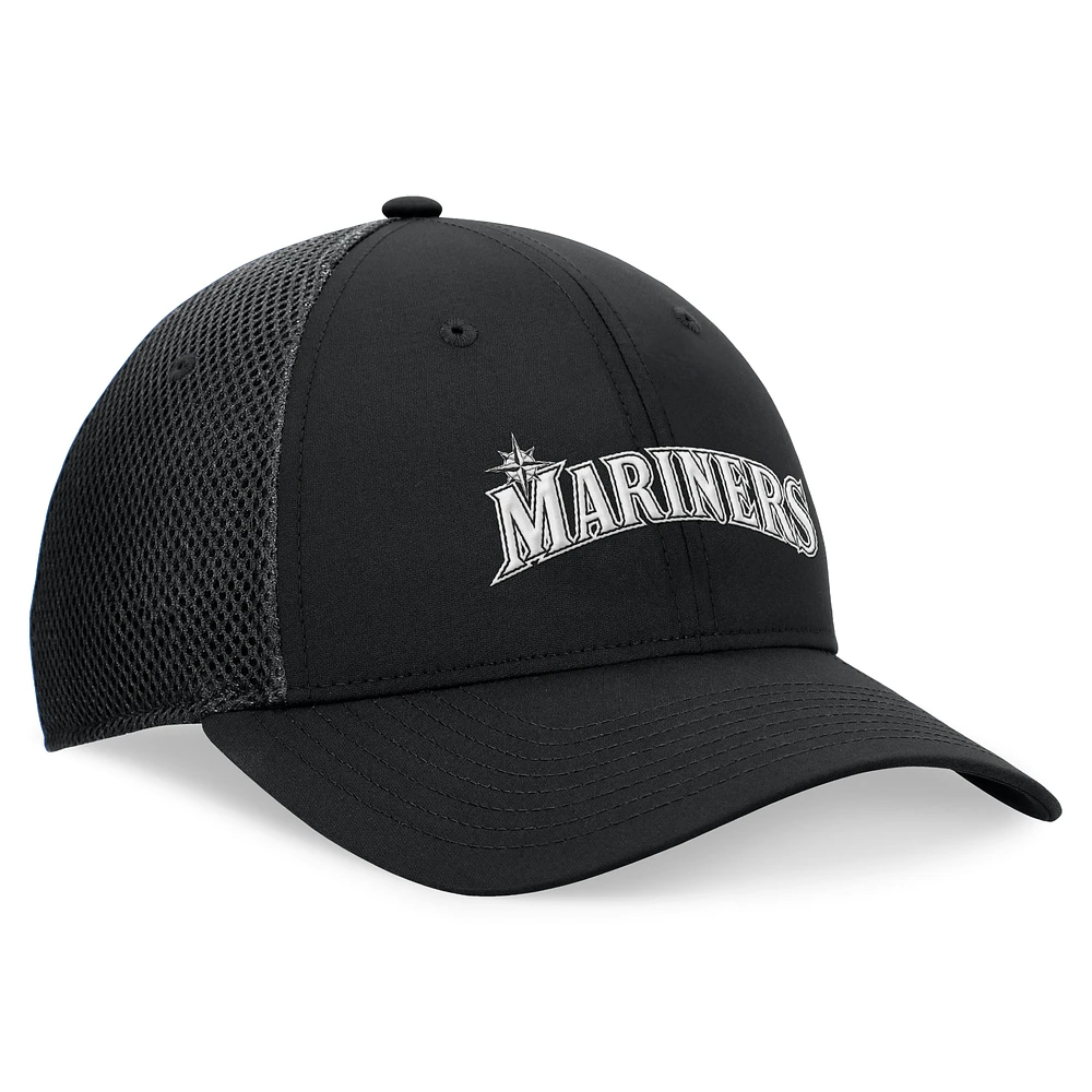 Men's Fanatics Black Seattle Mariners Spacer Mesh Flex Hat