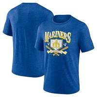 Men's Fanatics Heather Royal Seattle Mariners Home Team Tri-Blend T-Shirt