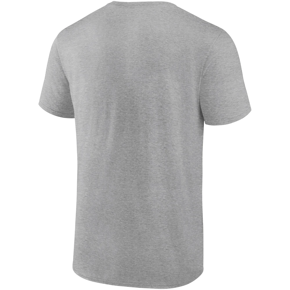 Men's Fanatics Heathered Gray Seattle Mariners Iconic Go for Two T-Shirt