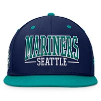 Men's Fanatics Navy/Aqua Seattle Mariners Fundamental Bold Snapback Hat