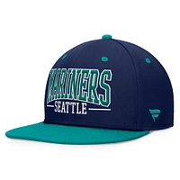 Men's Fanatics Navy/Aqua Seattle Mariners Fundamental Bold Snapback Hat