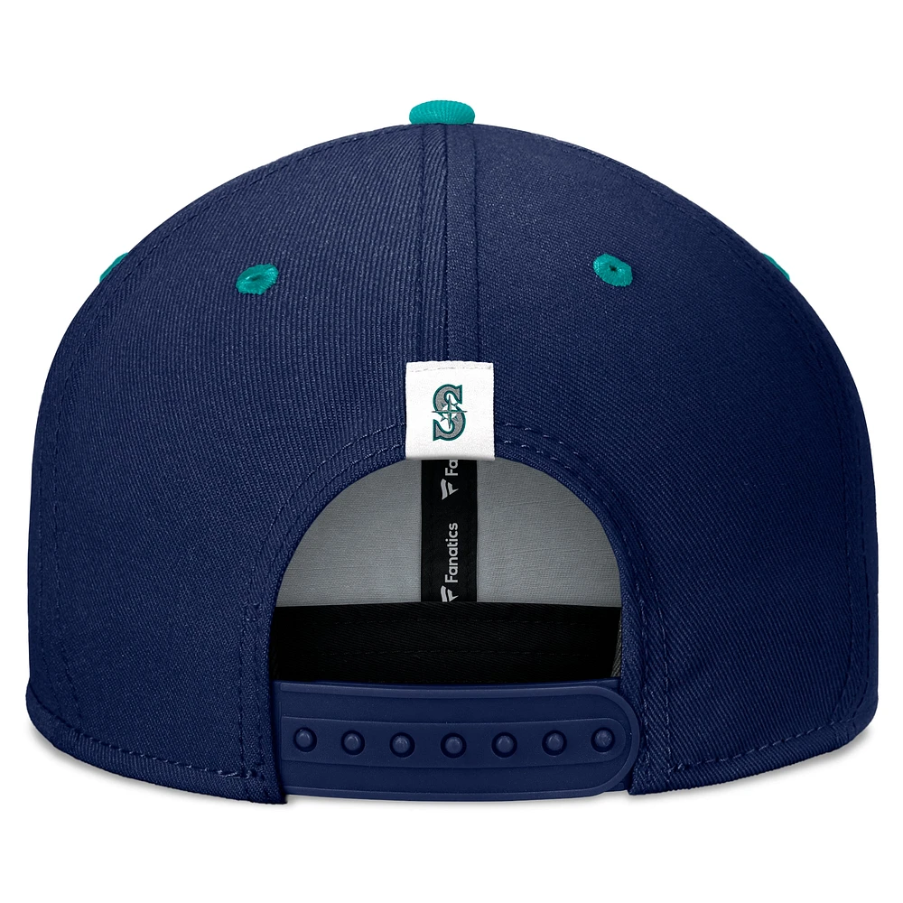 Men's Fanatics Navy/Aqua Seattle Mariners Fundamental Bold Snapback Hat