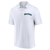 Men's Fanatics Navy/White Seattle Mariners Two-Pack Logo Lockup Polo Set