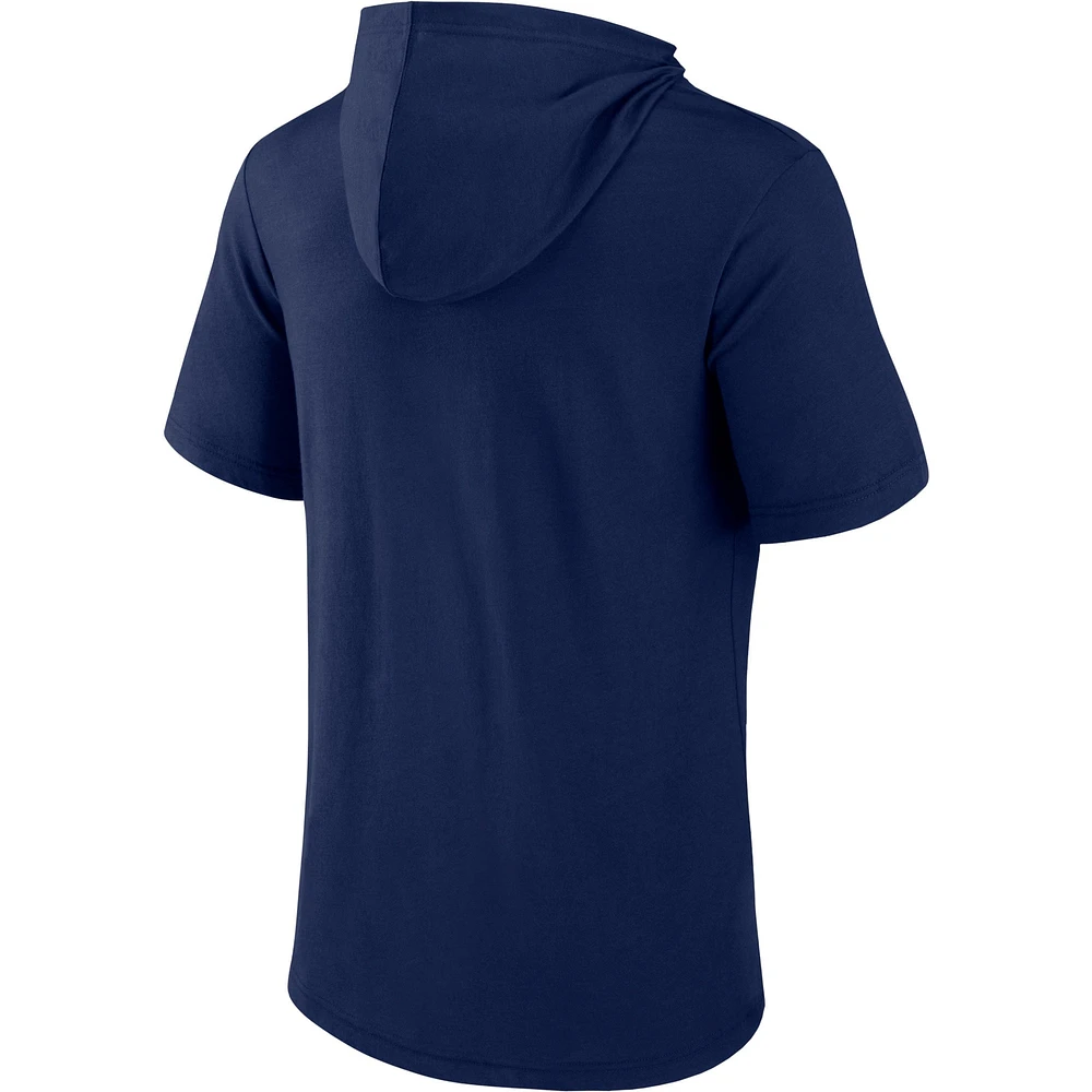 Men's Fanatics Navy Seattle Mariners Iconic Rebel Short Sleeve Hooded Top