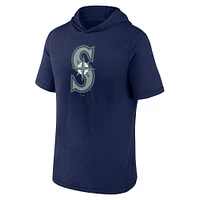 Men's Fanatics Navy Seattle Mariners Short Sleeve Hoodie T-Shirt
