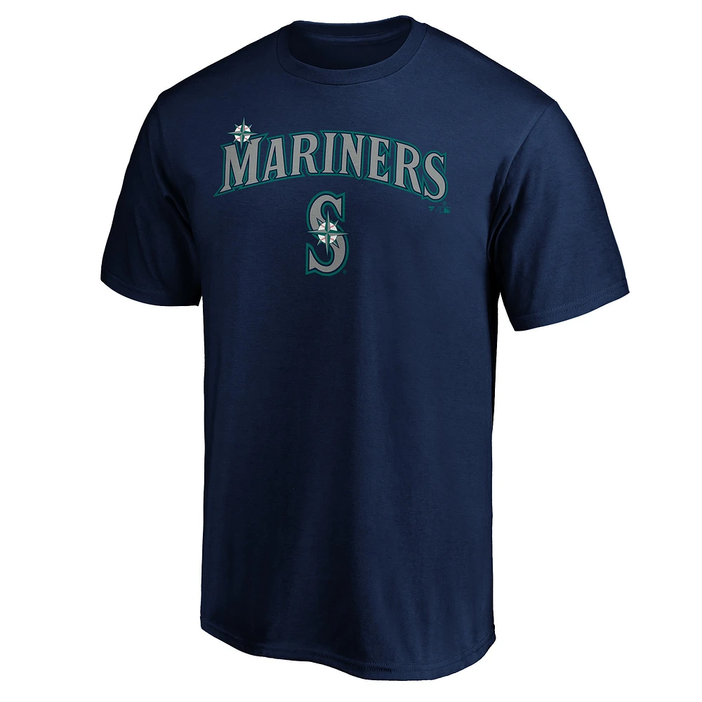Men's Fanatics Navy Seattle Mariners Team Logo Lockup T-Shirt