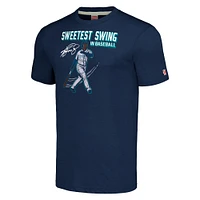 Hommage aux hommes Ken Griffey Jr. Navy Seattle Mariners Illustration T-shirt à trois mélanges