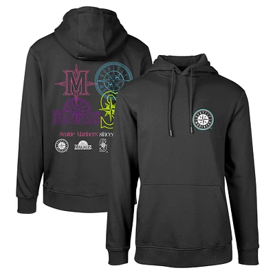 Sweat à capuche vintage noir pour hommes Levelwear Seattle Mariners Podium