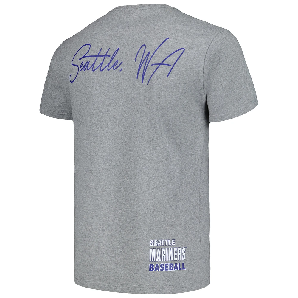 Men's Mitchell & Ness Heather Gray Seattle Mariners Cooperstown Collection City T-Shirt