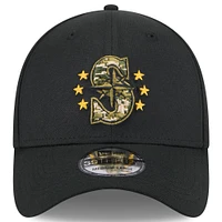 Men's New Era  Black Seattle Mariners 2024 Armed Forces Day 39THIRTY Flex Hat