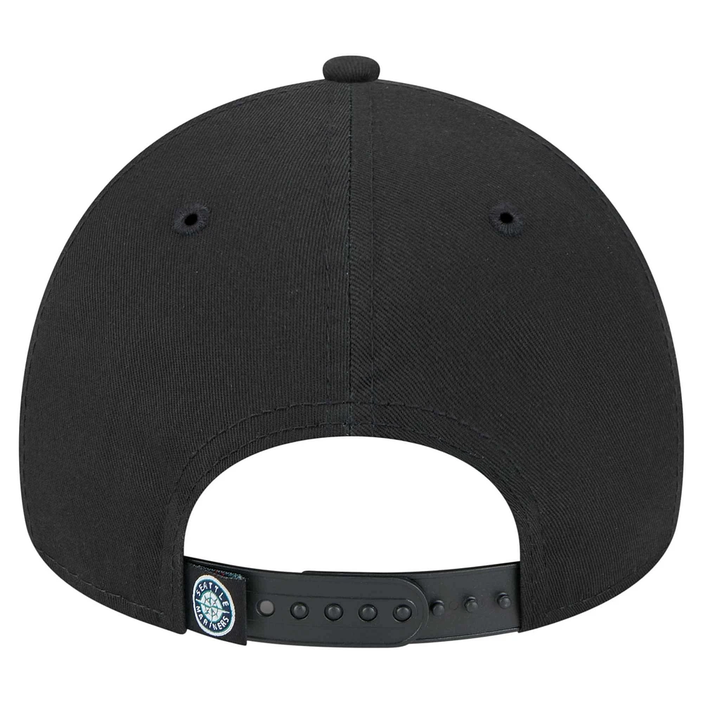 Men's New Era Black Seattle Mariners 9FORTY A-Frame Adjustable Hat