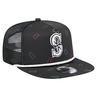 Men's New Era  Black Seattle Mariners Gummy Golfer Trucker Adjustable Hat
