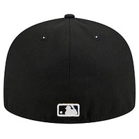 Men's New Era Black Seattle Mariners Shadow Stitch 59FIFTY Fitted Hat