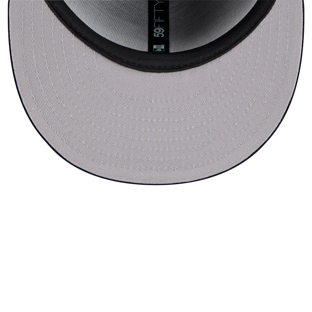 Men's New Era Black Seattle Mariners Shadow Stitch 59FIFTY Fitted Hat