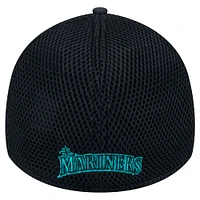 Men's New Era Black Seattle Mariners Team Tone 39THIRTY Flex Hat