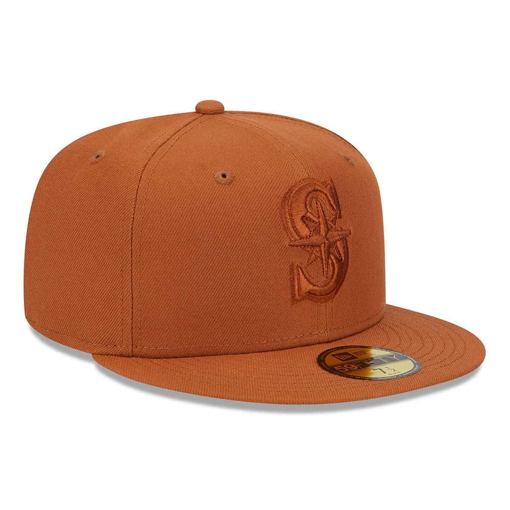 Men's New Era Brown Seattle Mariners Spring Color 59FIFTY Fitted Hat