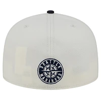 Men's New Era Cream/Navy Seattle Mariners Lonestar 59FIFTY Fitted Hat