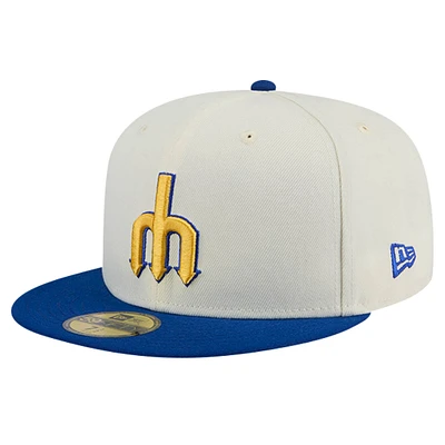 Casquette ajustée 59FIFTY chromée New Era pour hommes, Seattle Mariners Cooperstown Collection