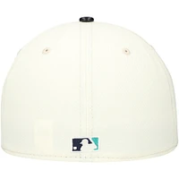 Men's New Era Cream Seattle Mariners Game Night Leather Visor 59FIFTY Fitted Hat