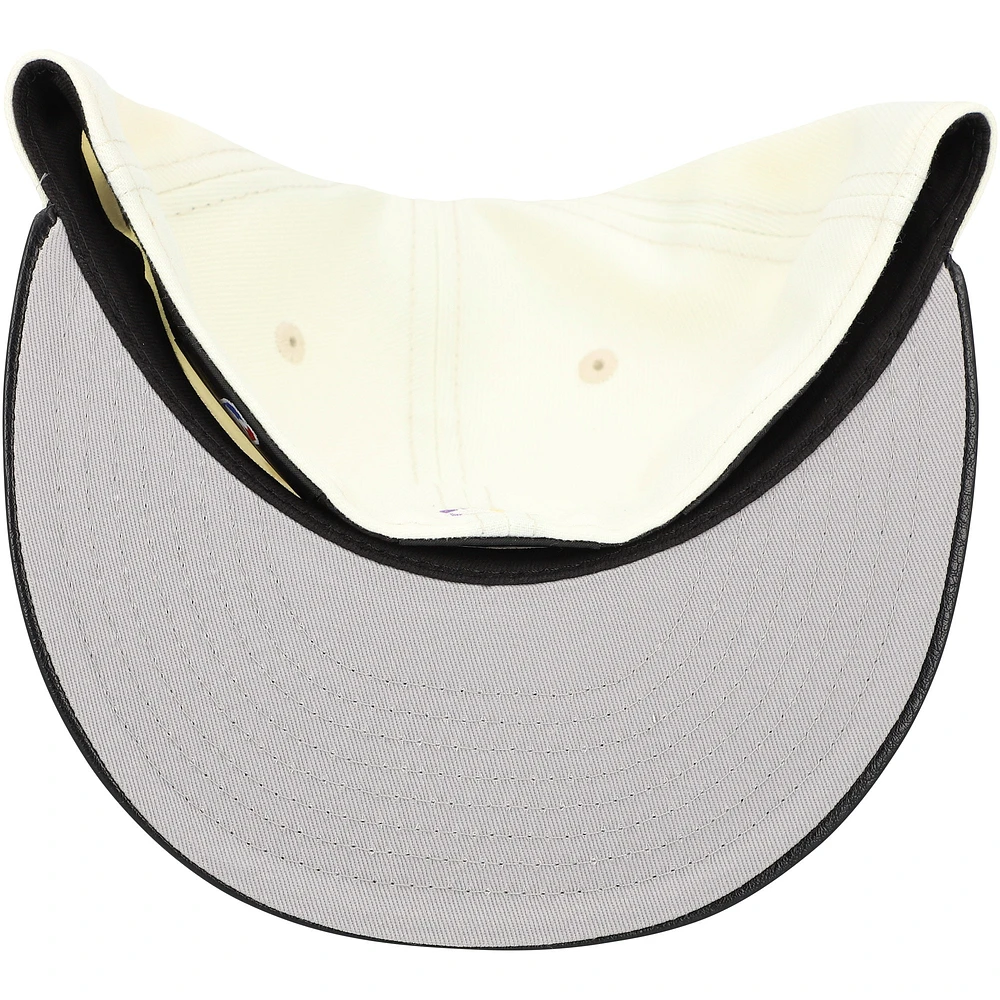 Men's New Era Cream Seattle Mariners Game Night Leather Visor 59FIFTY Fitted Hat