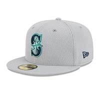 Men's New Era Gray Seattle Mariners 2025 MLB Clubhouse 59FIFTY Fitted Hat