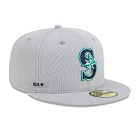 Men's New Era Gray Seattle Mariners 2025 MLB Clubhouse 59FIFTY Fitted Hat
