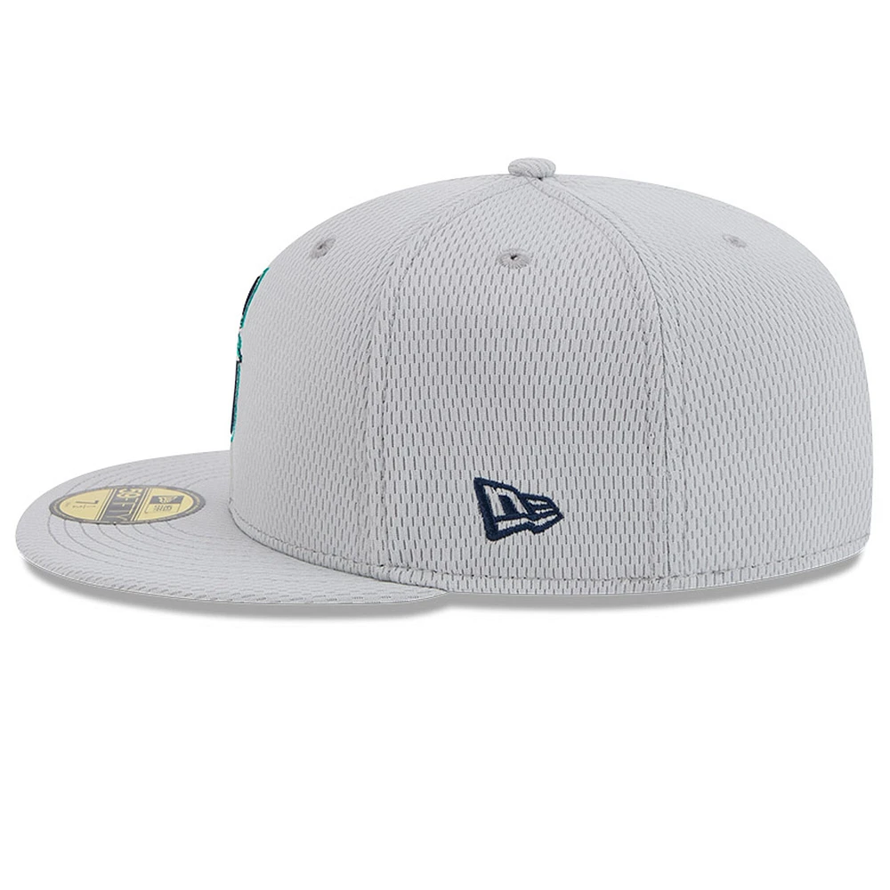 Men's New Era Gray Seattle Mariners 2025 MLB Clubhouse 59FIFTY Fitted Hat