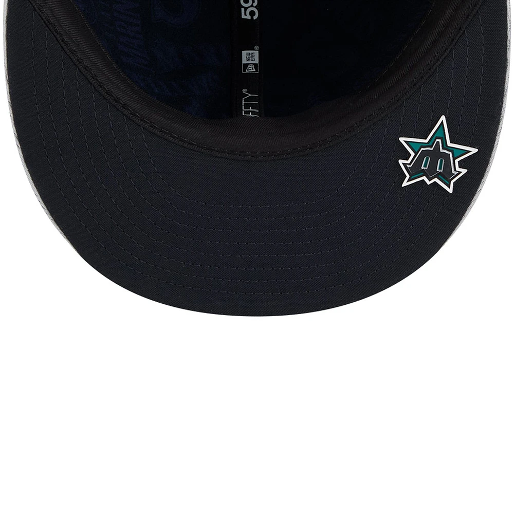 Men's New Era Gray Seattle Mariners 2025 MLB Clubhouse 59FIFTY Fitted Hat