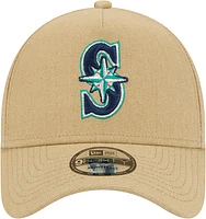Men's New Era Khaki Seattle Mariners Logo Essentials 9FORTY A-Frame Adjustable Hat