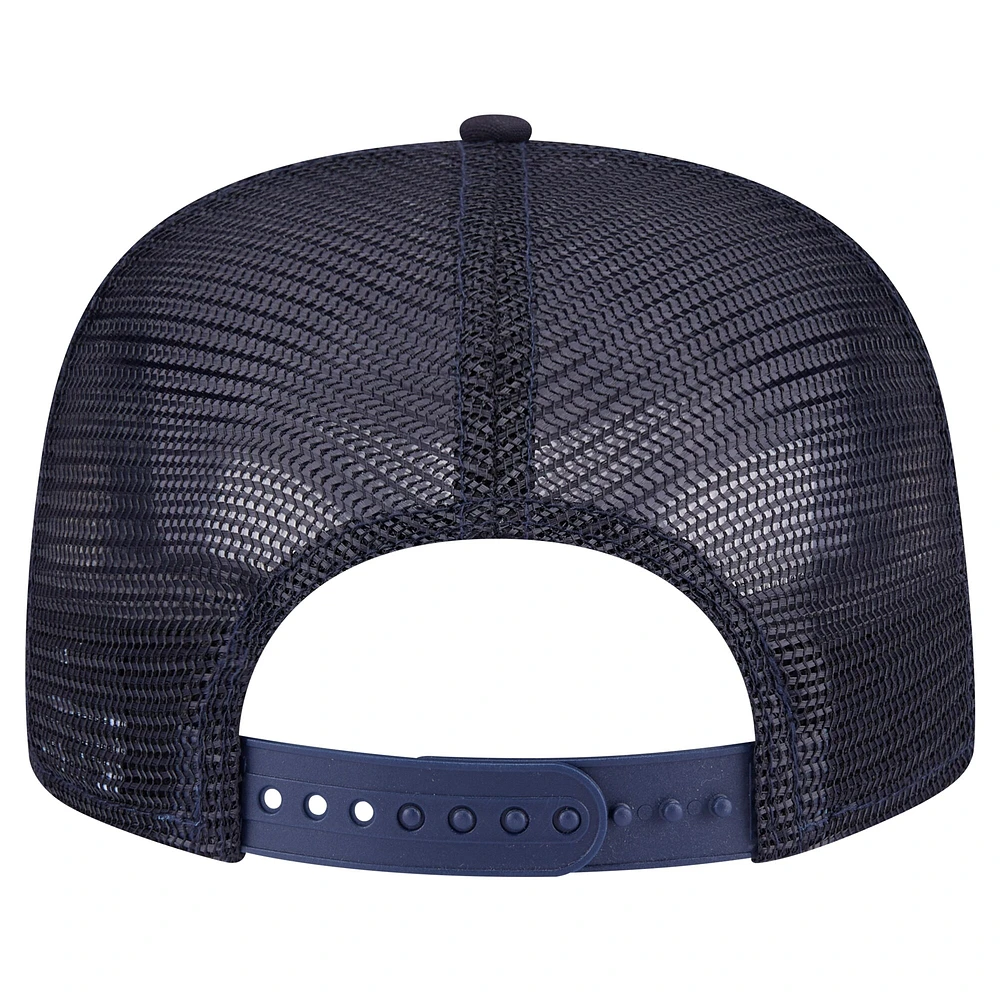 Men's New Era Navy Seattle Mariners Seeing Diamonds A-Frame Trucker 9FIFTY Snapback Hat