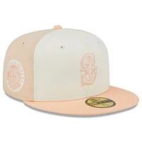 Men's New Era Pink/Cream Seattle Mariners 35th Anniversary 59FIFTY Fitted Hat