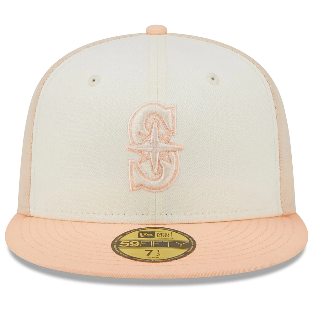 Men's New Era Pink/Cream Seattle Mariners 35th Anniversary 59FIFTY Fitted Hat