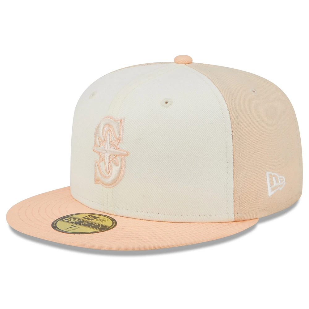 Men's New Era Pink/Cream Seattle Mariners 35th Anniversary 59FIFTY Fitted Hat
